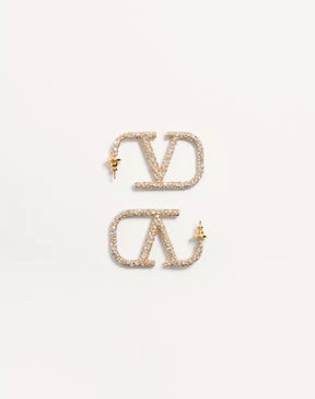 Vlogo Signature Earrings In Metal And Swarovski Crystals