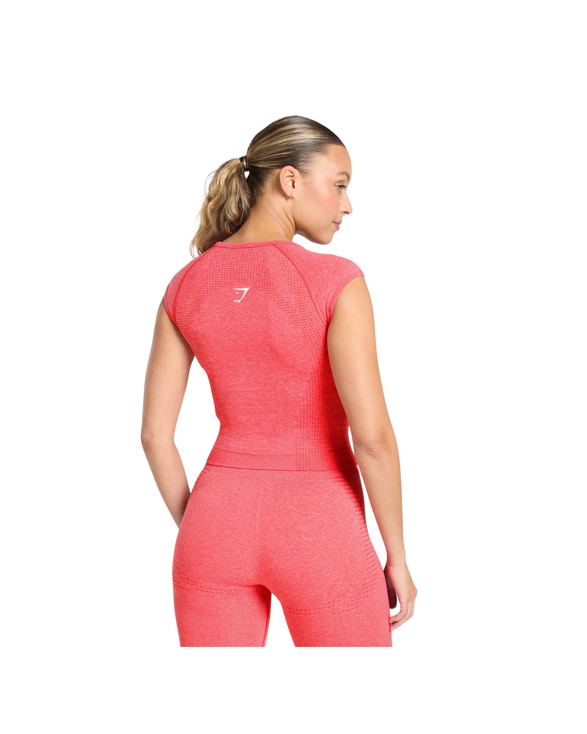 Gymshark Vital Scoop Neck Top Coral Red Marl