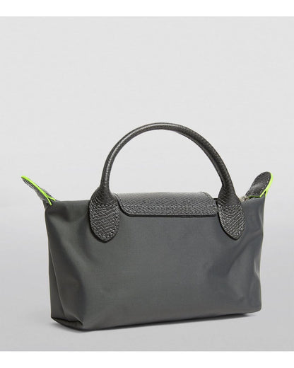 Longchamp Le Pliage Black Pouch With Handle Chestnut