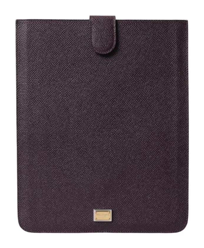 Logo Plaque Leather Tablet Sleeve Case