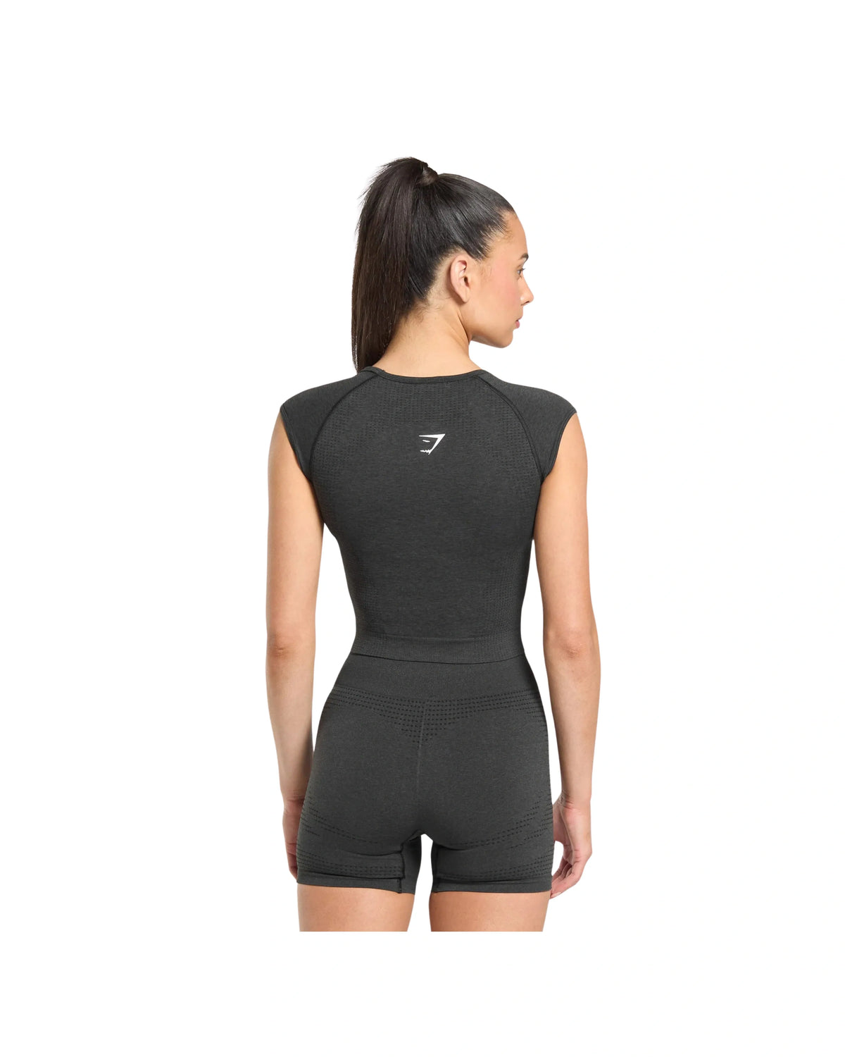 Gymshark Vital Scoop Neck Top Black Marl