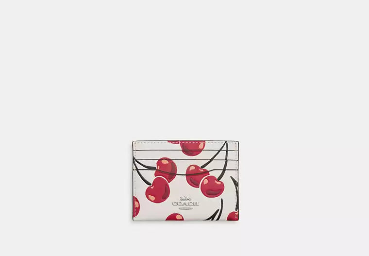 Coach Slim Id Card Case With Cherry Print - Wallets | Shop From The Mirage