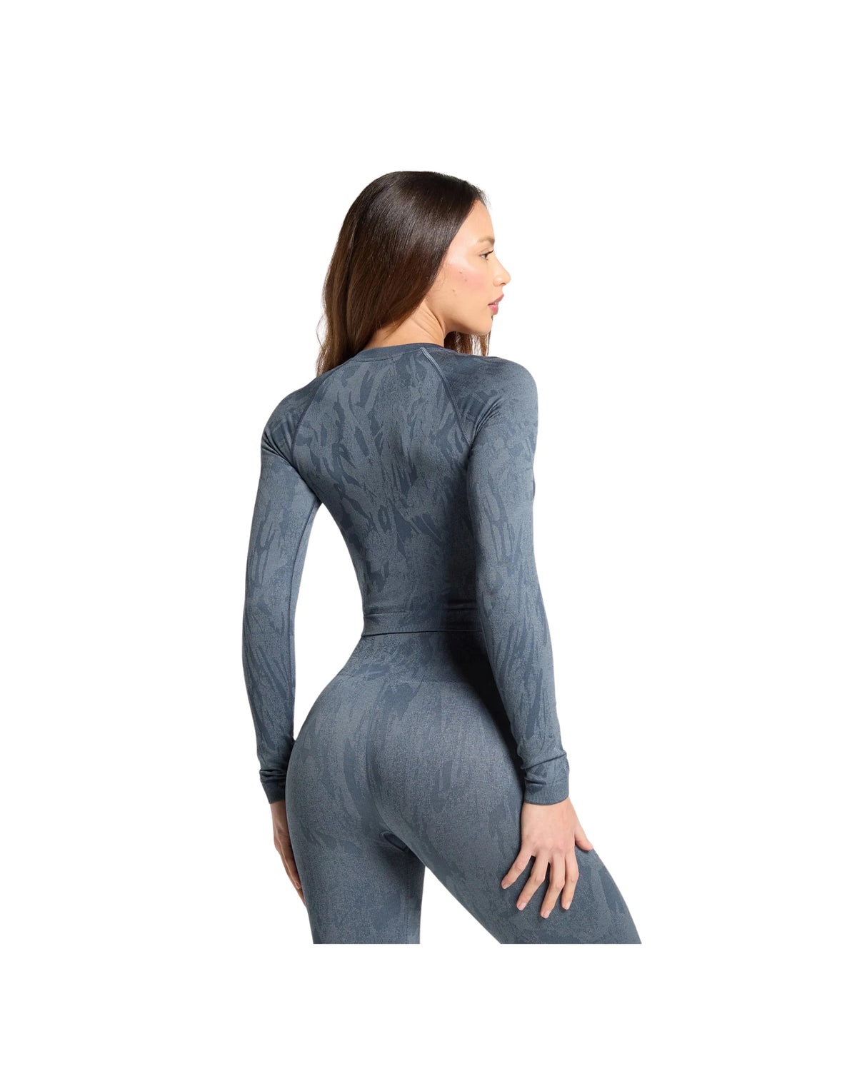 Adapt Camo Seamless Long Sleeve Top Body fit Titanium Blue/Denim Grey