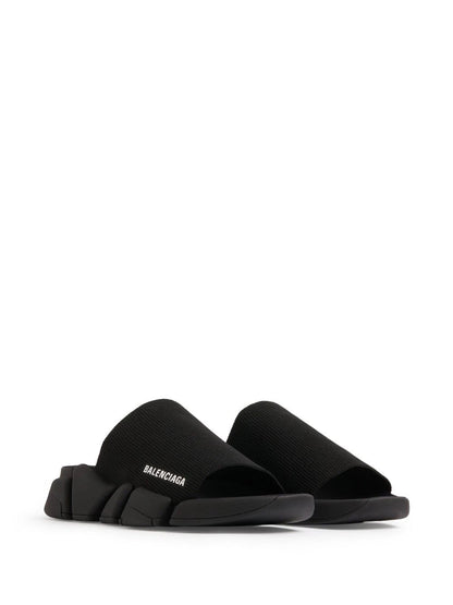 BALENCIAGA MEN Speed 2.0 Slide Knit Sandals Black