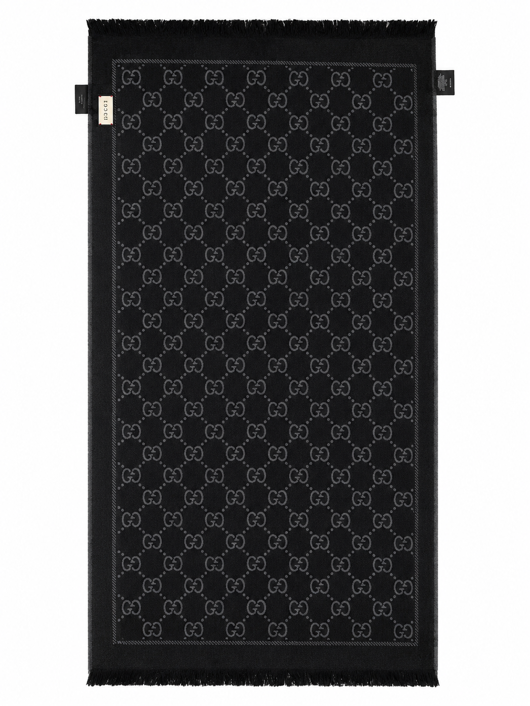 GUCCI GG BROWN WOOL SILK SCARF 140*140
