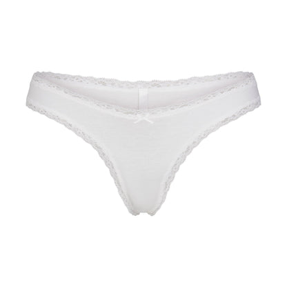 Lightweight Cotton Lace Thong