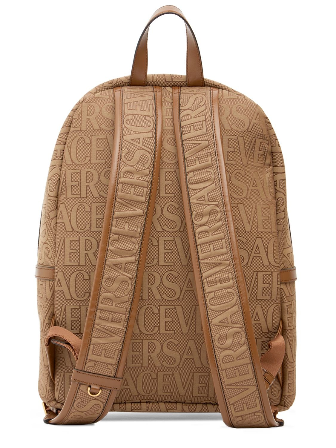 Versace Versace Logo fabric & leather backpack - Backpacks | Shop From The Mirage