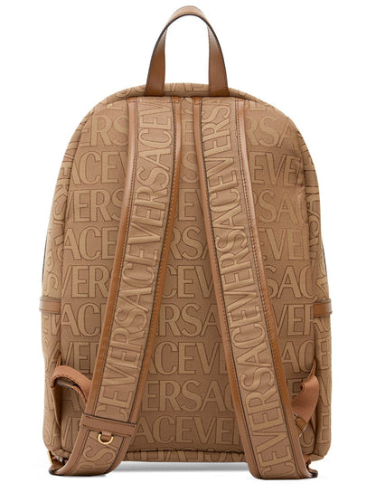 Versace Versace Logo fabric & leather backpack - Backpacks | Shop From The Mirage
