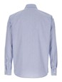 Valentino Light Blue Shirt with Logo Detail on the Front and All-Over Striped Motif in Cotton Man