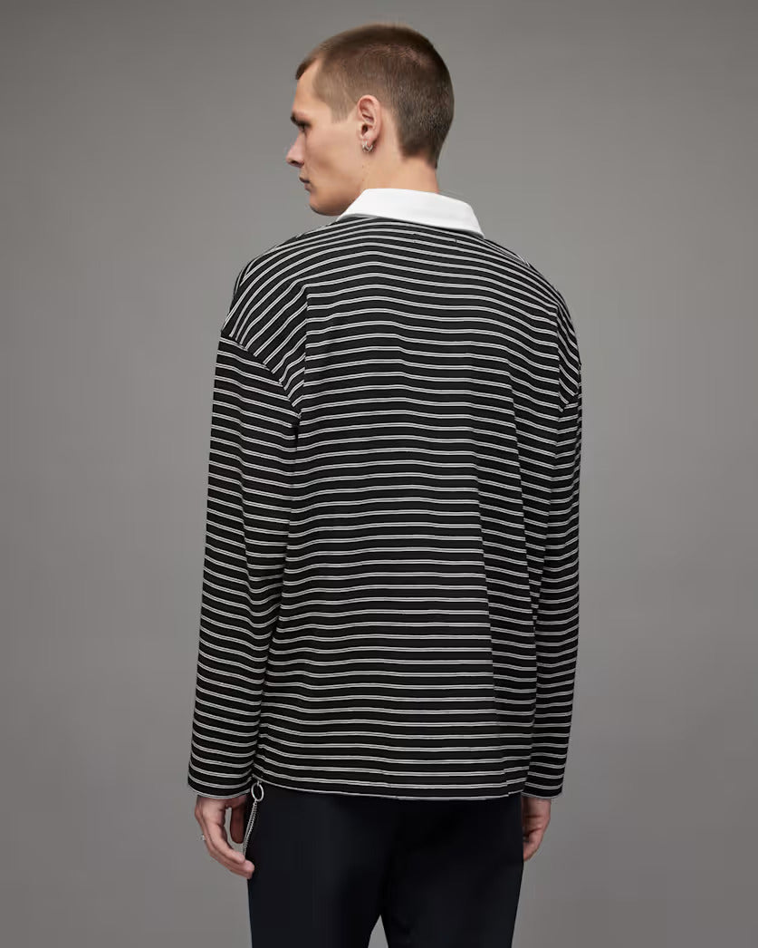 Ave Long Sleeve Striped Polo Shirt