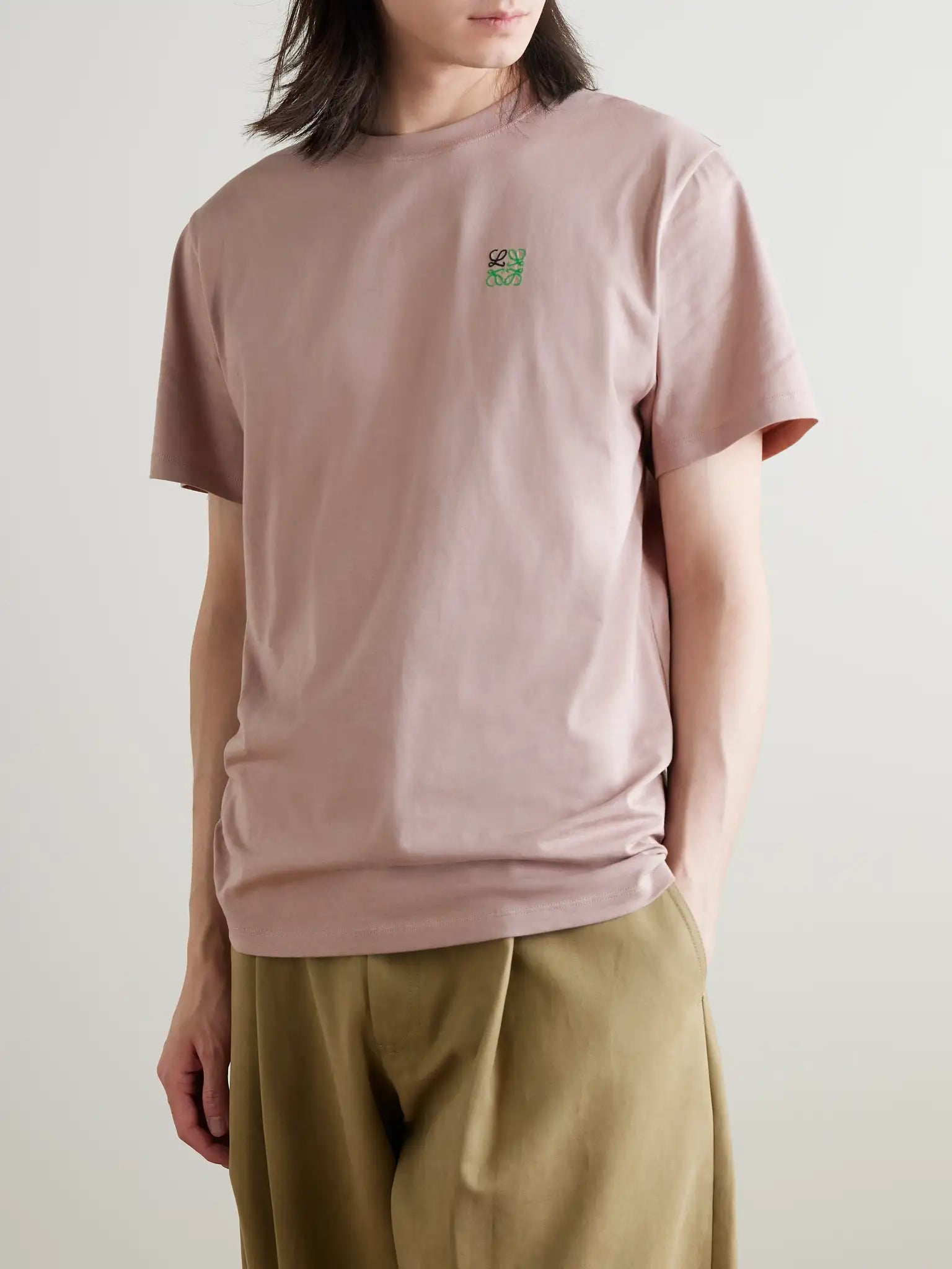 Loewe Logo-Embroidered Cotton-Jersey T-Shirt