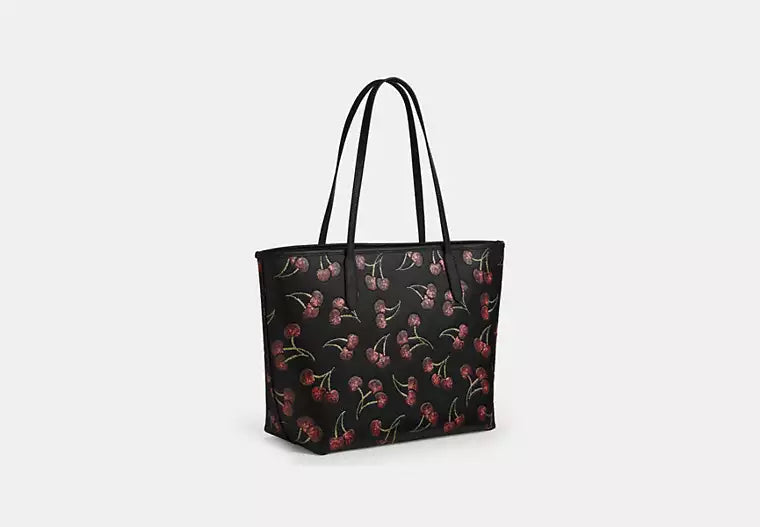 City Tote Bag With Cherry Print