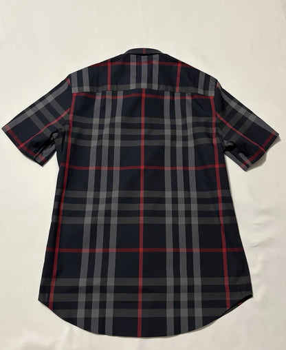 Burberry Slm Fit Navy Check Cotton Shirt