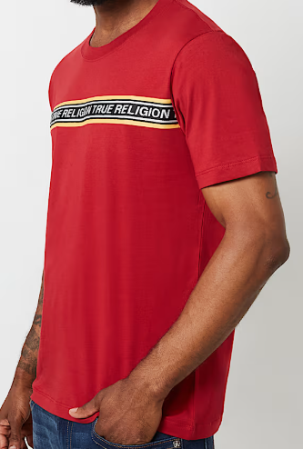 TRUE RELIGION CONTRAST TAPING TEE