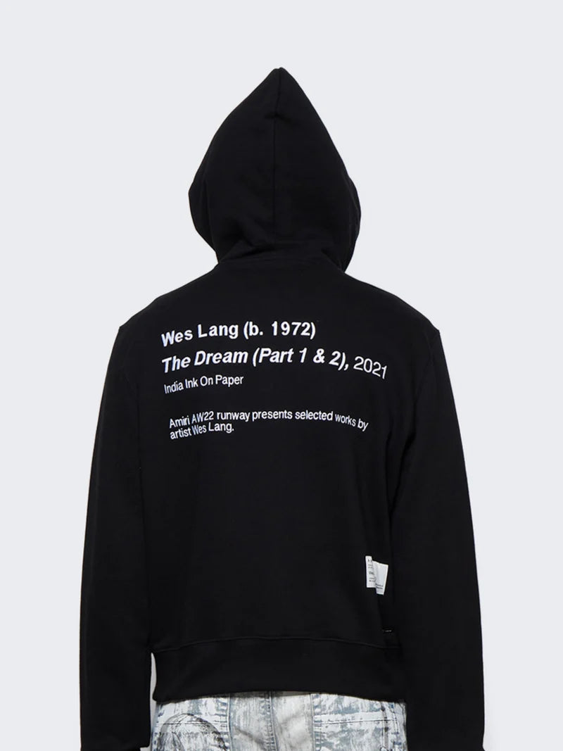 AMIRI X WES LANG SOLAR KINGS ZIP HOODIE BLACK