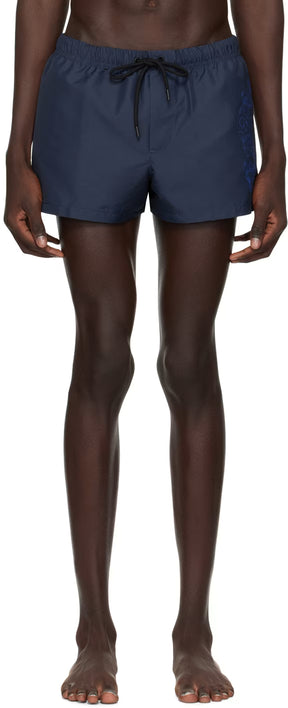 Versace Underwear Navy Cartouche Swim Shorts