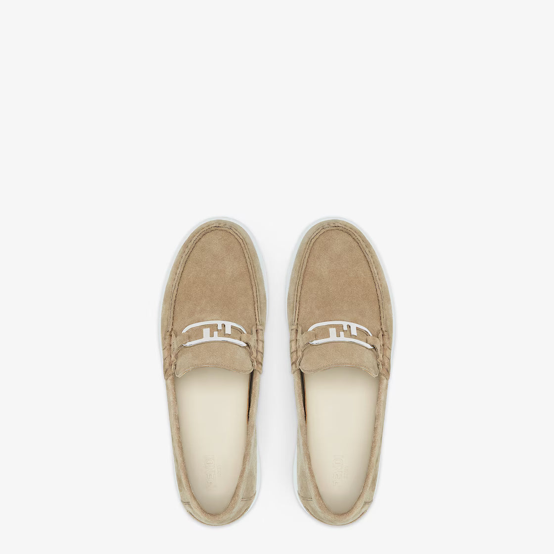 Beige suede loafers
