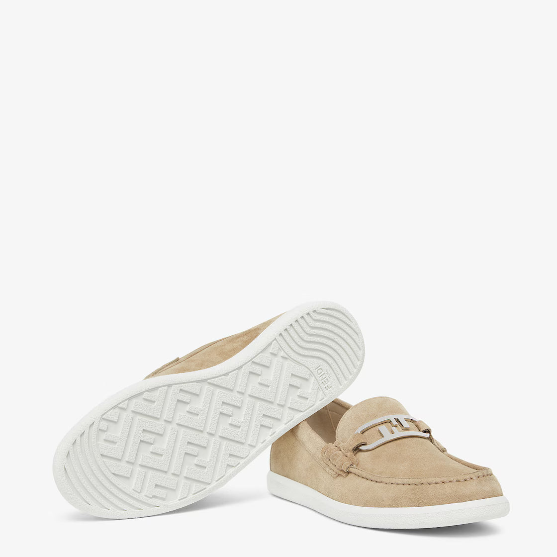 Beige suede loafers