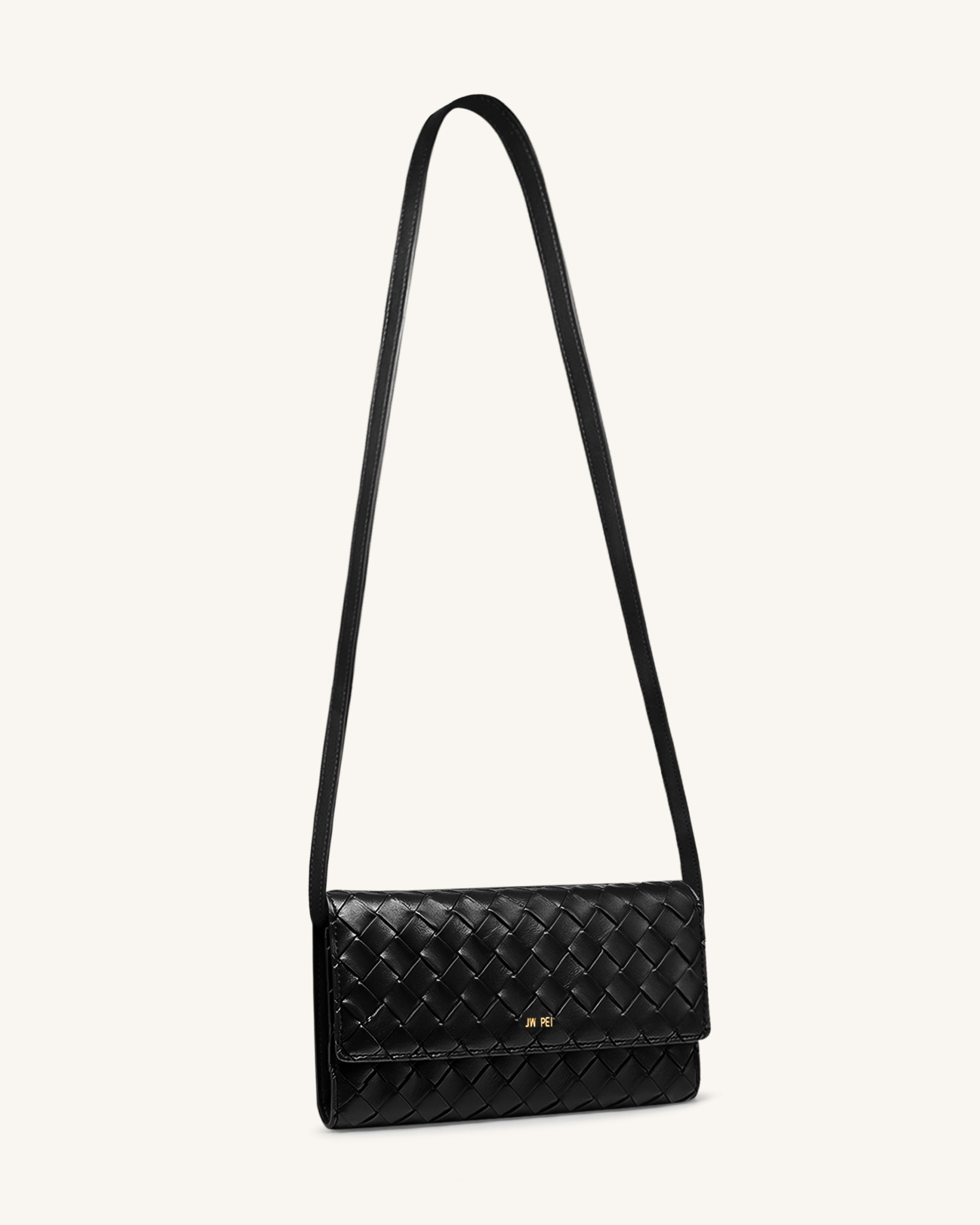 Woven Texture Flap Wallet - Chocolate