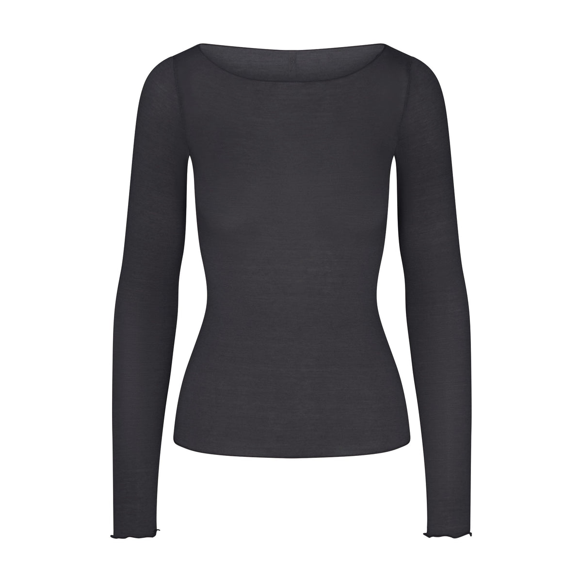 Sheer Modal Long Sleeve Boatneck Top