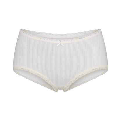 Lightweight Cotton Pointelle Lace Boy Short