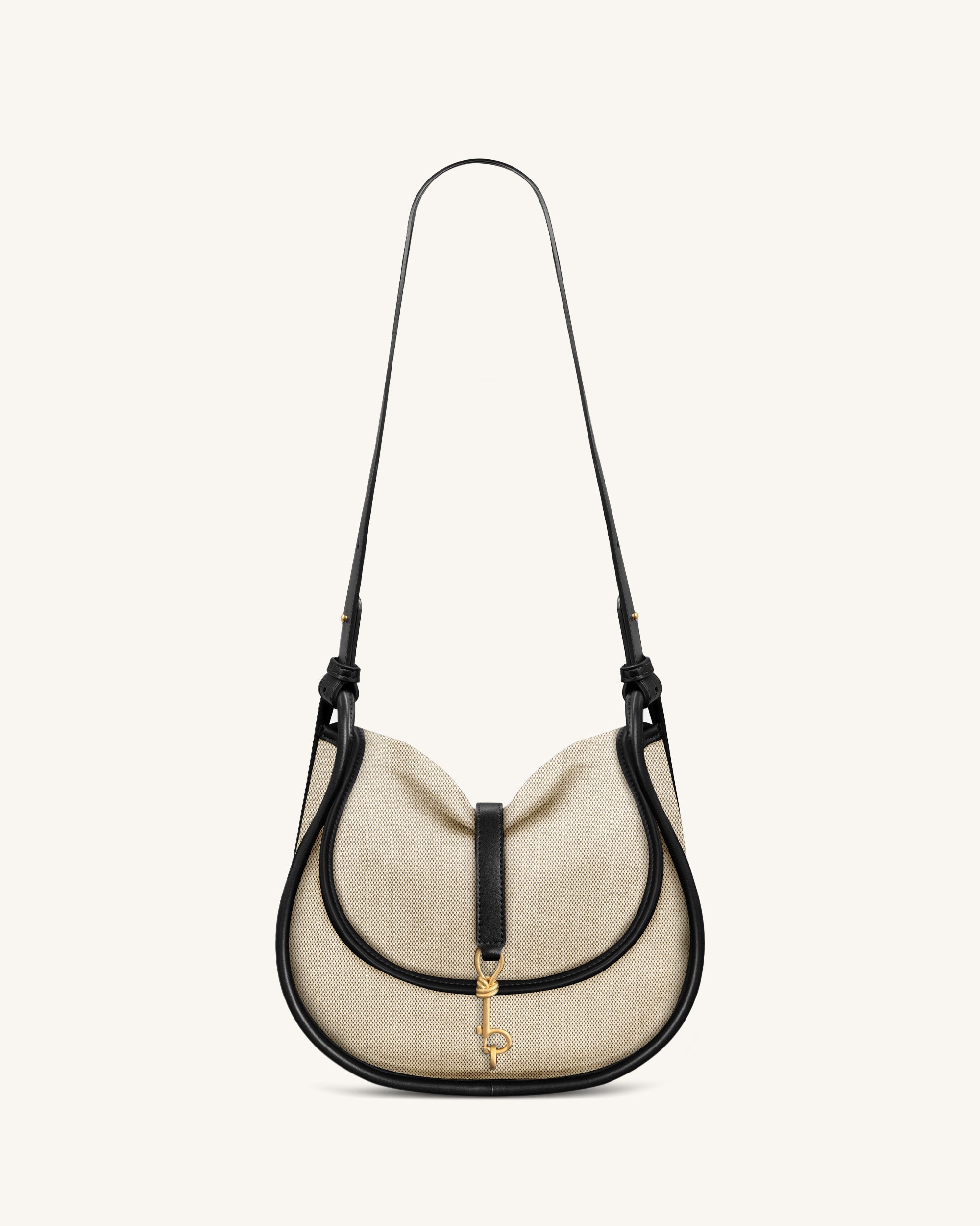 Arla Small Hobo Bag - Black Canvas