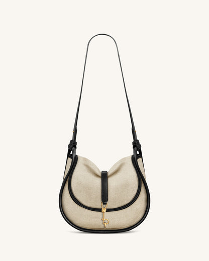 Arla Small Hobo Bag - Black Canvas