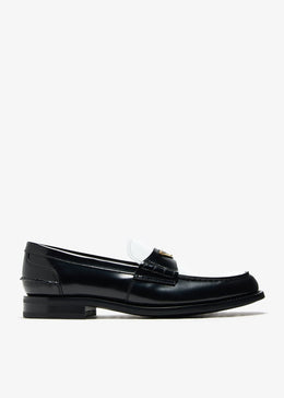 Two-tone brushed leather loafers