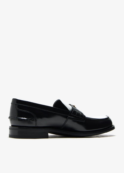 Two-tone brushed leather loafers