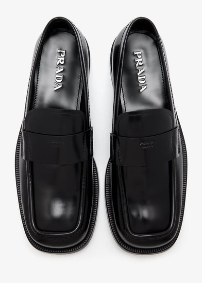 Prada Brushed leather loafers