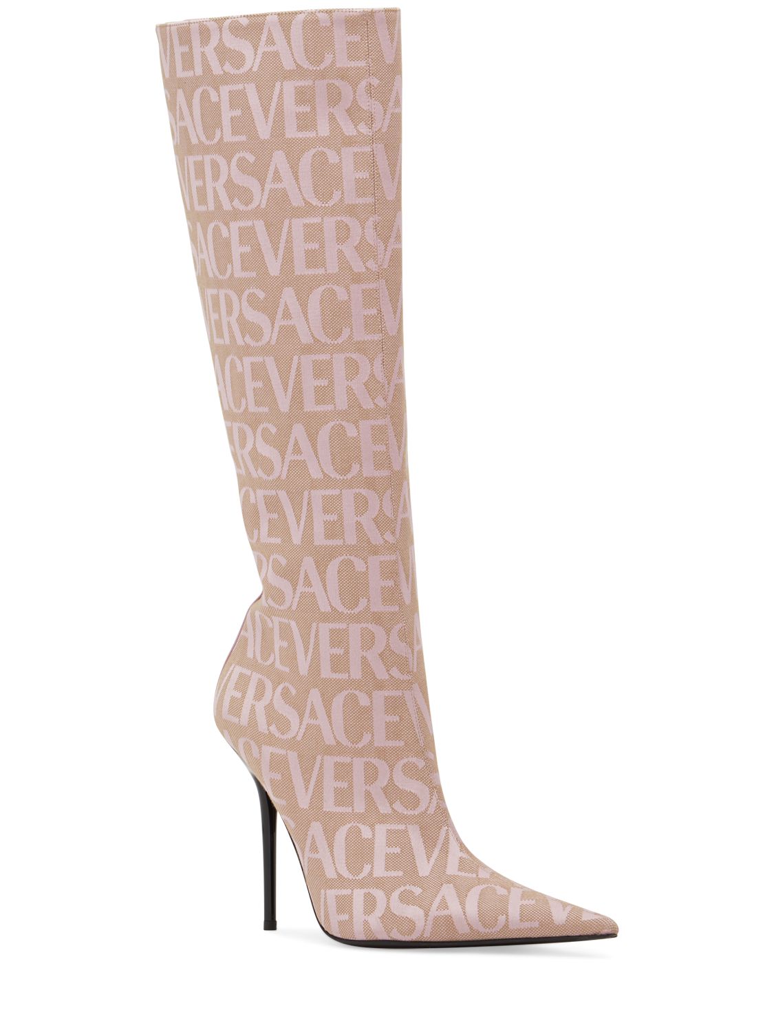 Versace 110mm Canvas & leather boots