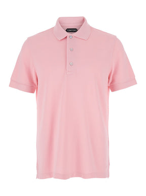Tom ford Pimk Short-Sleeves Polo in Cotton Piquet Jersey Man