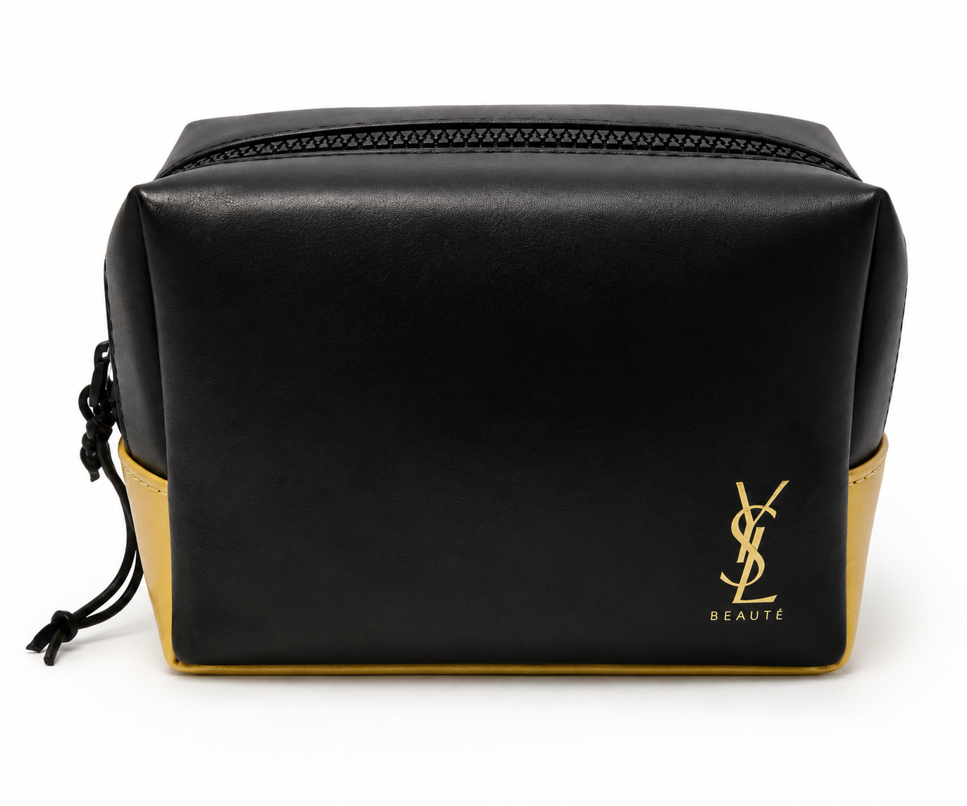Yves Saint Lauren Beaute YSL black gold Makeup cosmetic Bag Pouch case clutch