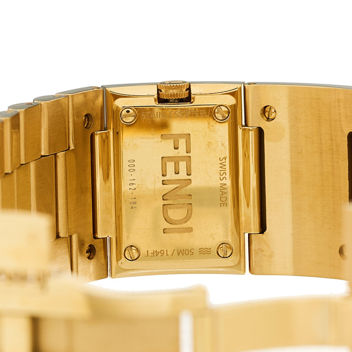 Fendi Stainless Steel 22mm Graph Quartz Watch Gold
