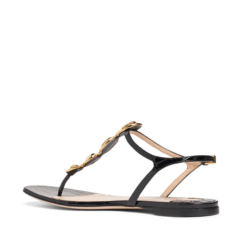 Tom Ford Tom Ford 5mm Titan croc embossed leather flats - Size: UK 3 Sandals | Shop From The Mirage