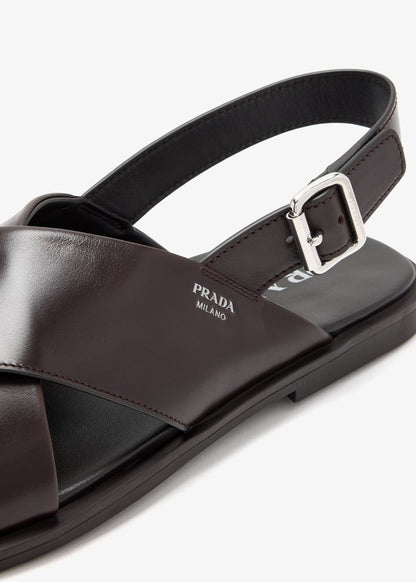 Prada Crisscross leather sandals