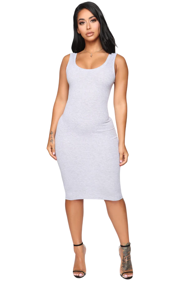 Love All Of Me Midi Dress - Heather Grey