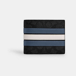 3-In-1 Wallet In Signature Canvas With Varsity Stripe