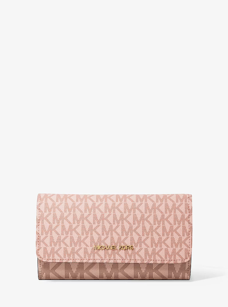 Jet Set Large Signature Logo Tri-Fold Wallet PWD BLSH MLT