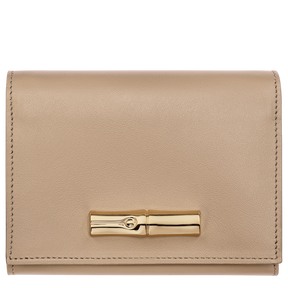 Le Roseau Compact wallet Root - Leather