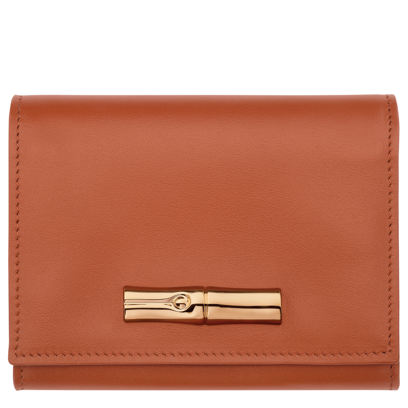 Le Roseau Compact wallet Bark - Leather