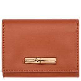 Le Roseau Compact wallet Bark - Leather