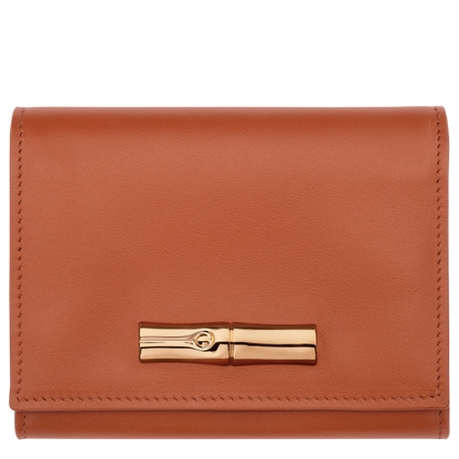 Le Roseau Compact wallet Bark - Leather
