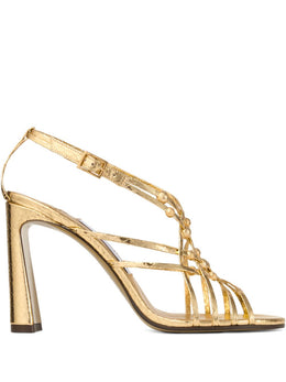 90mm leather heeled sandals