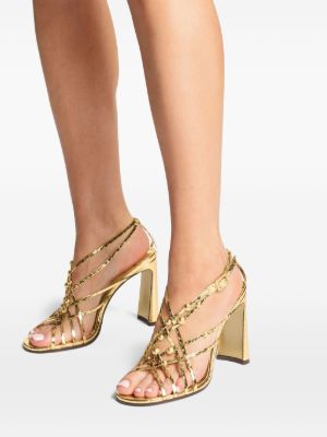 90mm leather heeled sandals