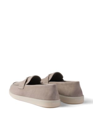 Triangle-logo suede loafers