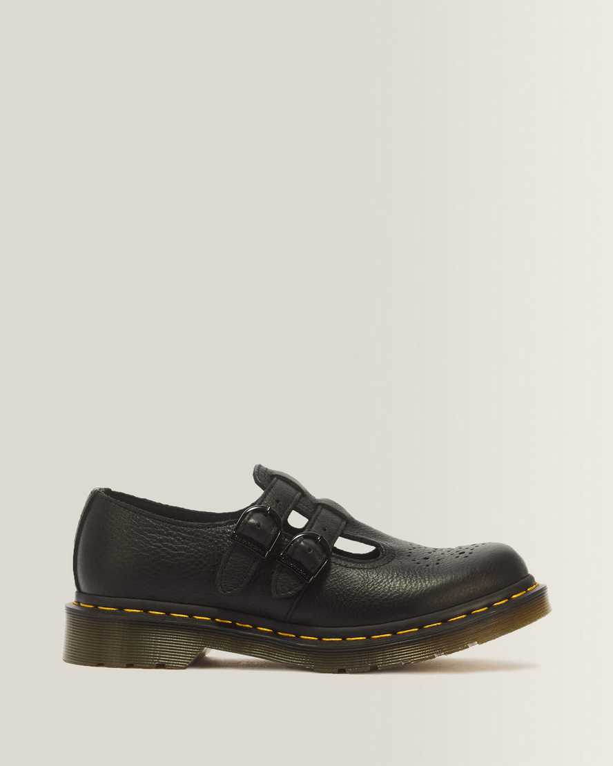 8065 Virginia Leather Mary Jane Shoes — Black