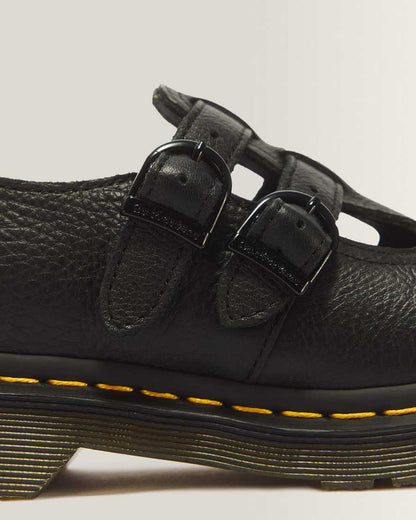 8065 Virginia Leather Mary Jane Shoes — Black