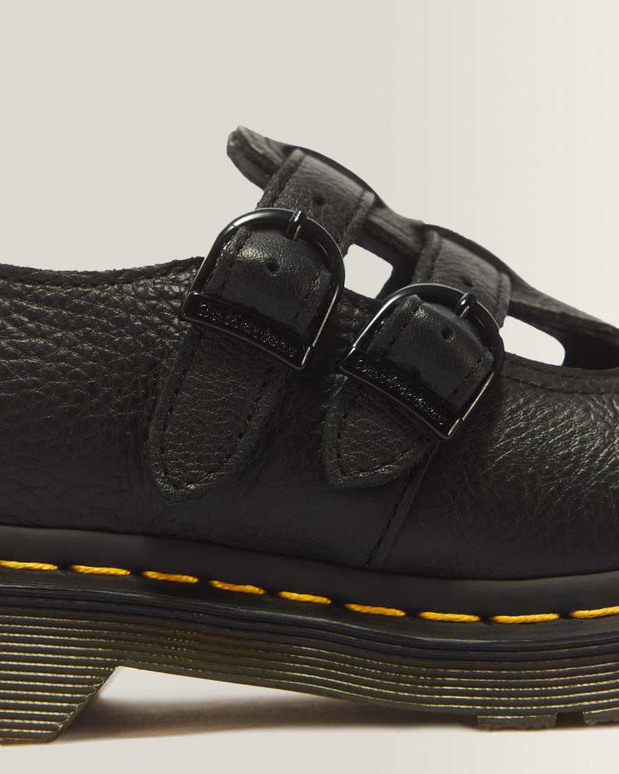 8065 Virginia Leather Mary Jane Shoes — Black