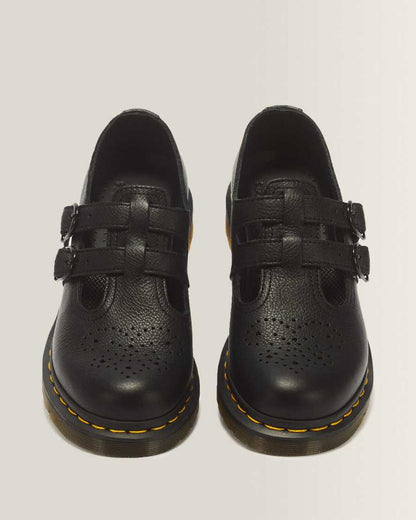 8065 Virginia Leather Mary Jane Shoes — Black